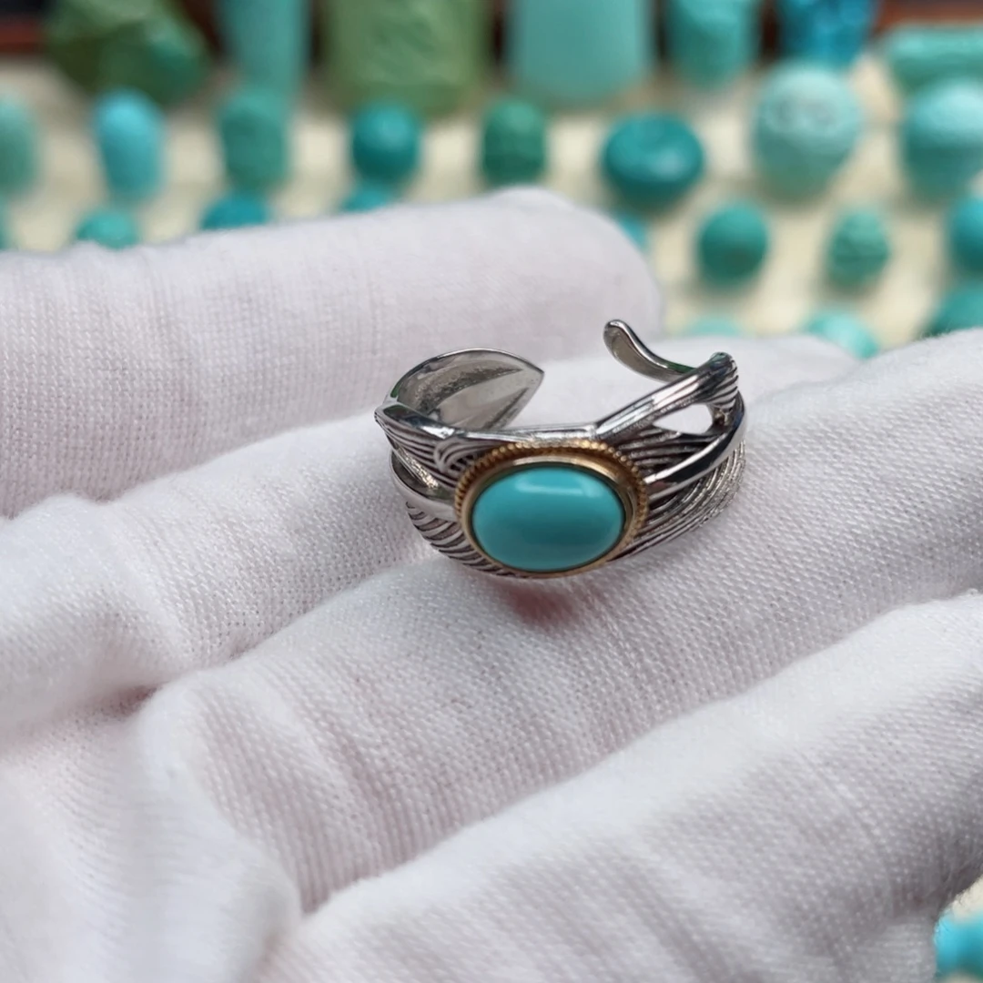 银S925镶嵌绿松石珠宝奇石