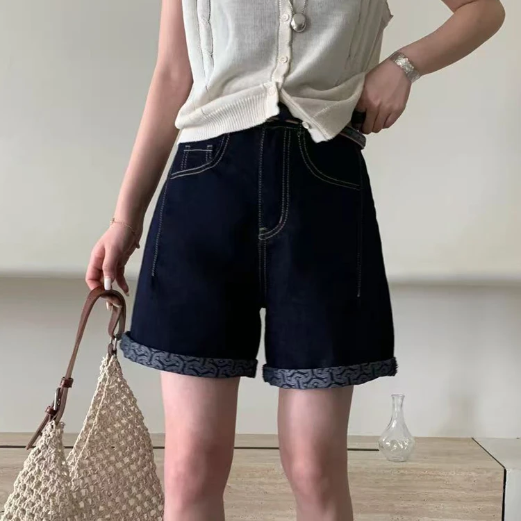top.yuelan约澜牛仔短款女2025夏季薄款显瘦五分裤高腰百搭
