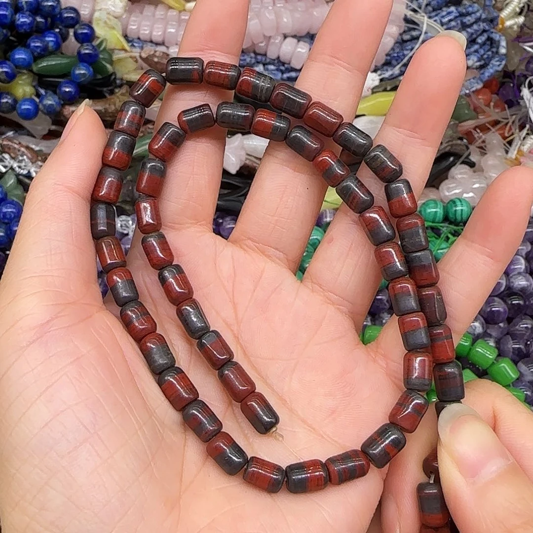 玛瑙/玉髓合金珠宝半成品非洲红石6mm桶珠一条