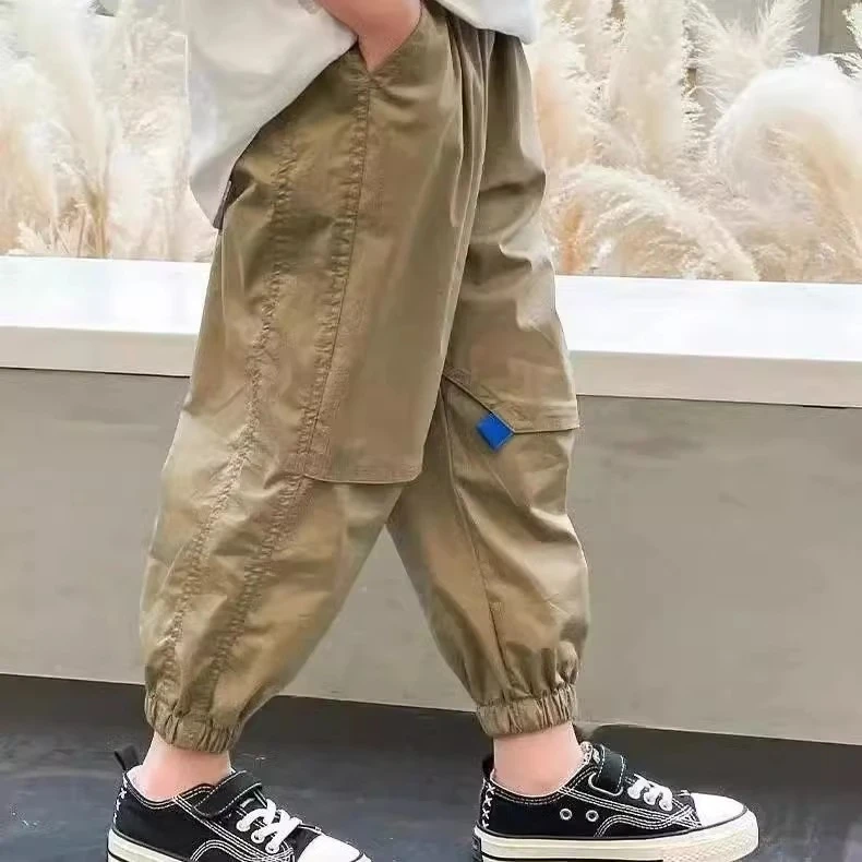 男童裤子2025新款春秋儿童装男孩中大童宽松休闲工装裤春装炸街潮