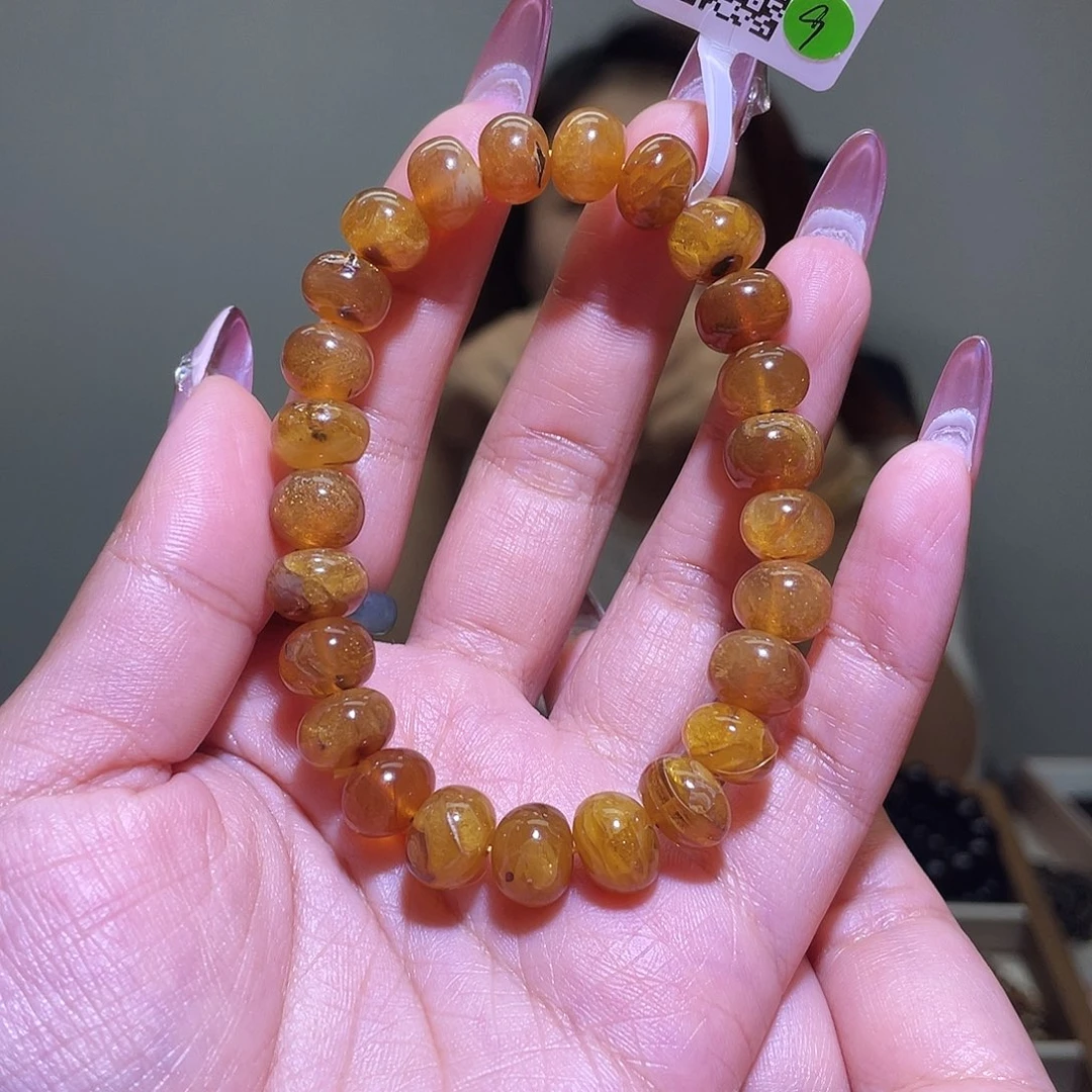 琥珀未镶嵌裸石抚顺琥珀10+蜜蜡手串