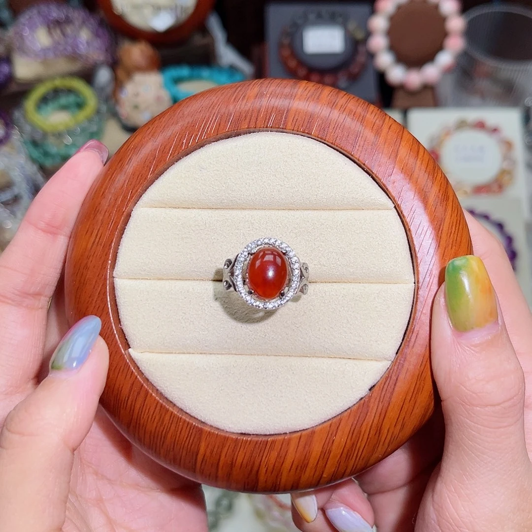 水晶手串未镶嵌୧***石榴石橙红