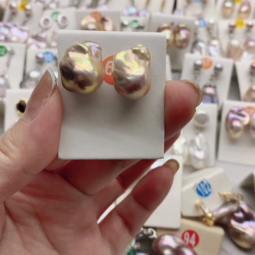 【闪购商品】银S925镶嵌淡水珍珠耳饰吾*