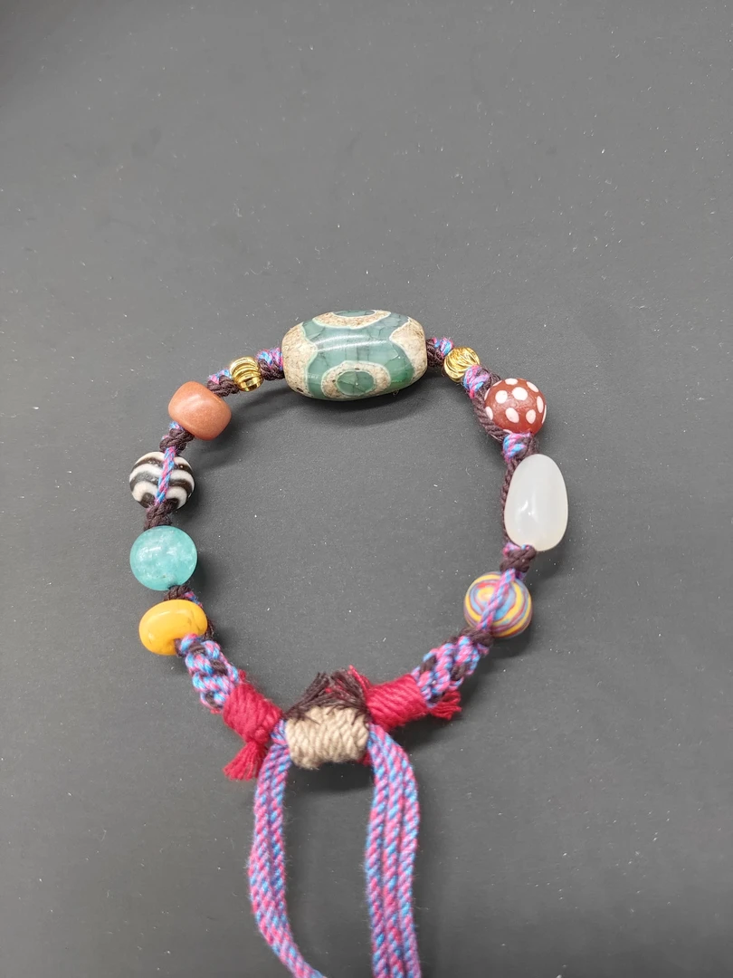 非金属木质手链 手工棉绳编制手链