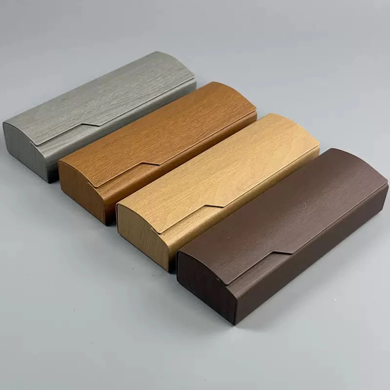 小众简约文艺风便携式收纳眼镜盒轻奢复古高级气质木纹镜盒200个