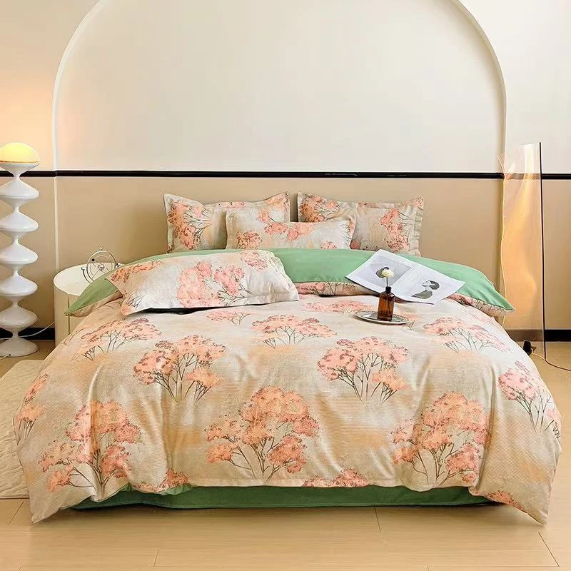 2024新款磨毛铂金绵活性印染四件套M