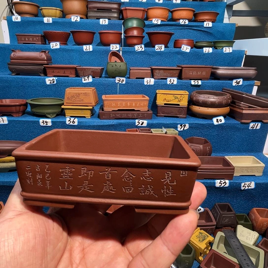 紫砂紫砂花盆10.5*6*2.8