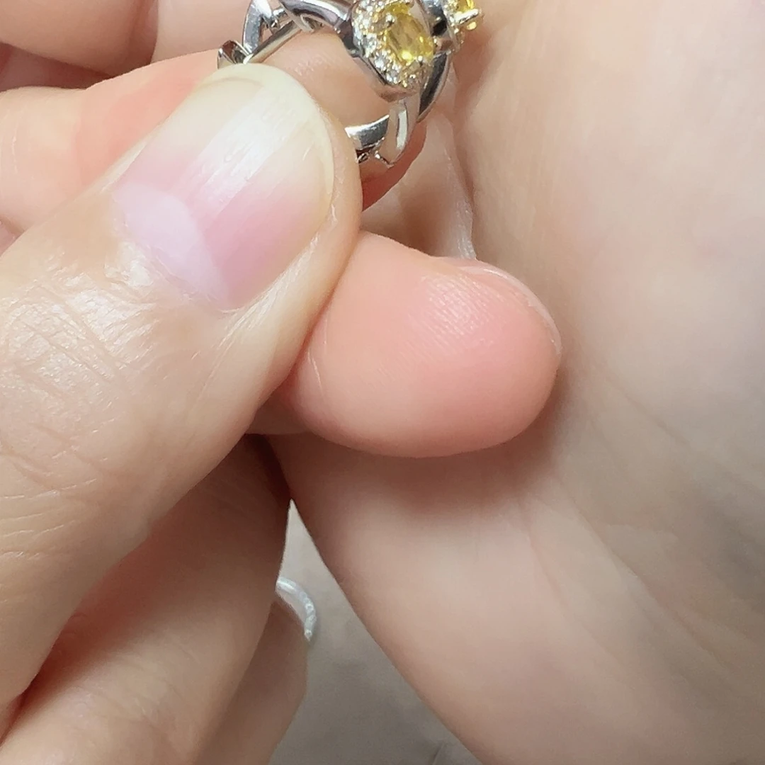 鱼****银S925镶嵌耳饰碧玺
