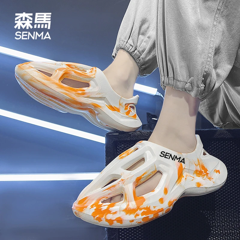 森马踩屎感透气沙滩洞洞鞋男款外穿运动休闲开车情侣耐磨厚底凉鞋