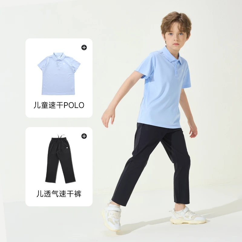 夏季亲子polo衫夏季翻领纯色休闲速干半袖套装