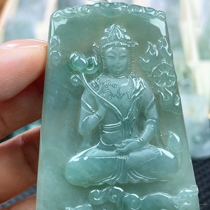 翡翠未镶嵌颈饰天然翡翠货观音