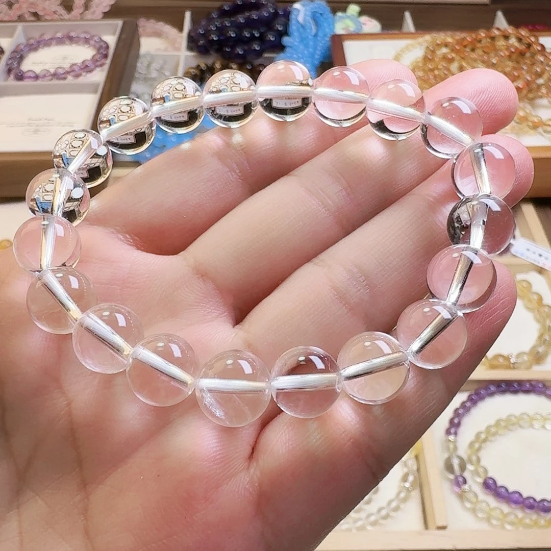 维***姐水晶手链未镶嵌白水晶10mm
