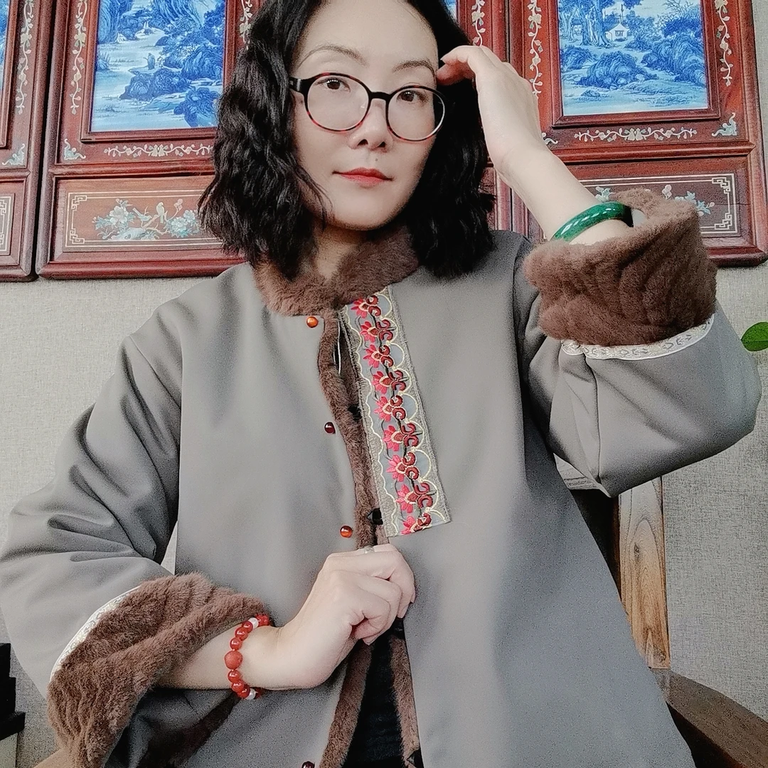 新中式国风派克服咖啡色Y25126