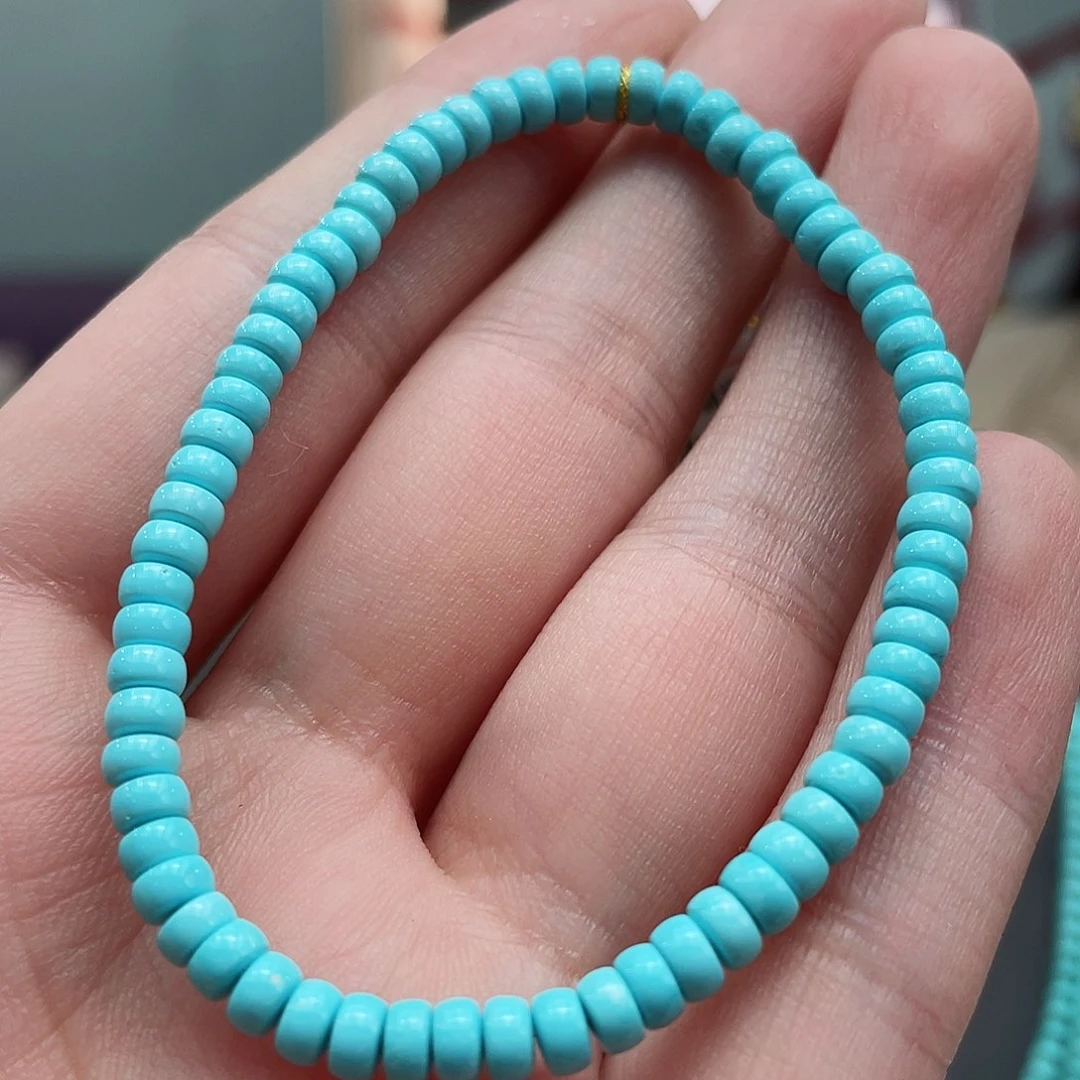 绿松石珠宝半成品18K金镶嵌