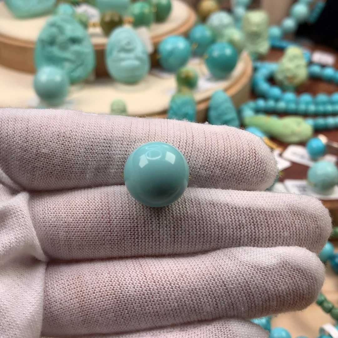 绿松石未镶嵌珠宝奇石14.5mm