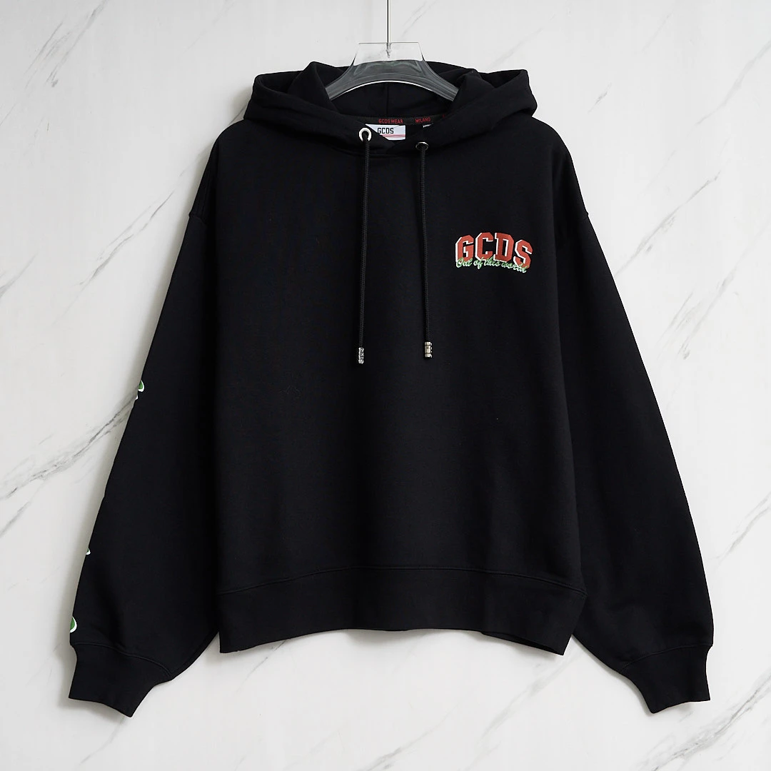全新未使用  GCDS男士印花连帽oversize卫衣GDBU00080
