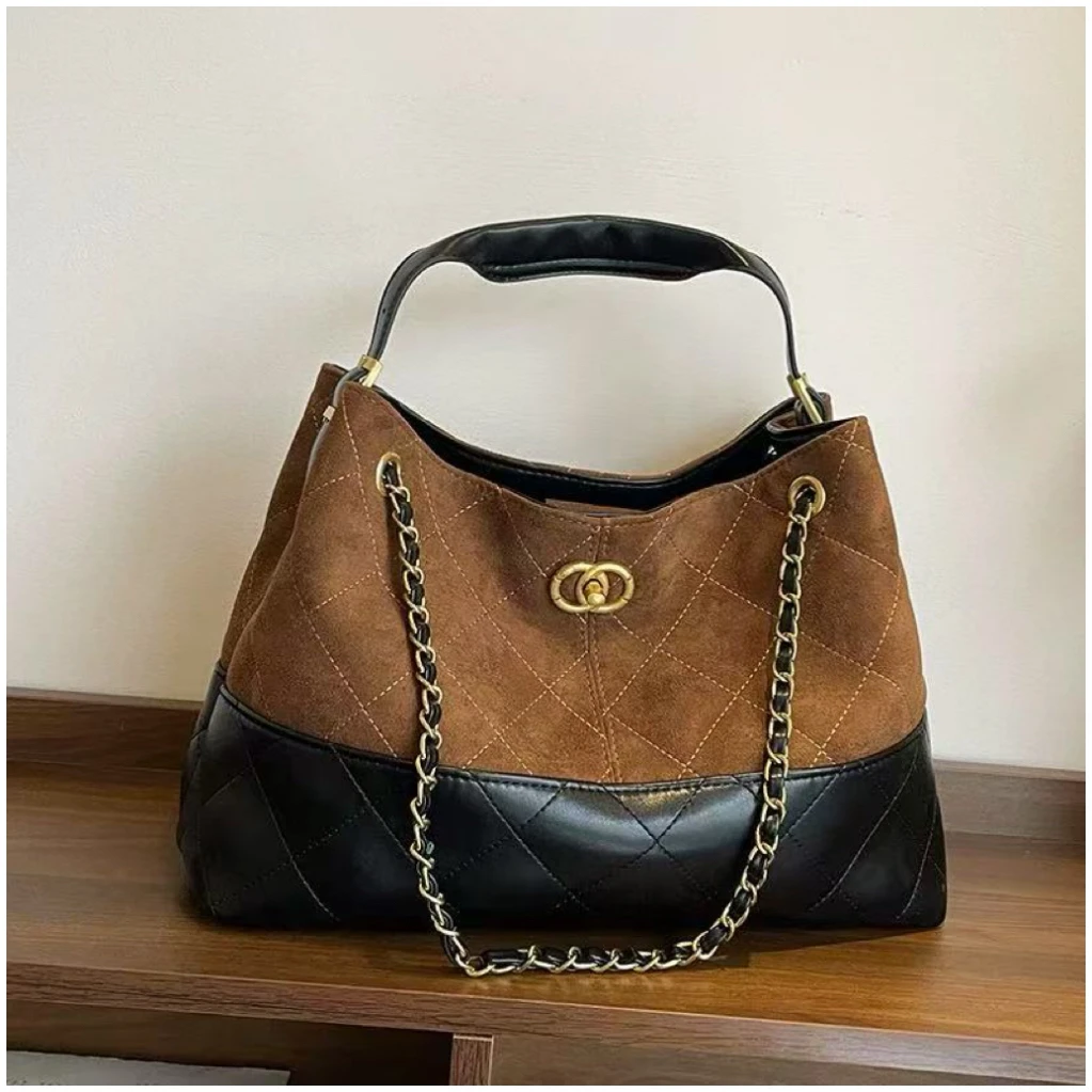 爱唯依（9BD9362#)大热款 大容量小香拼色托特单肩包9-815