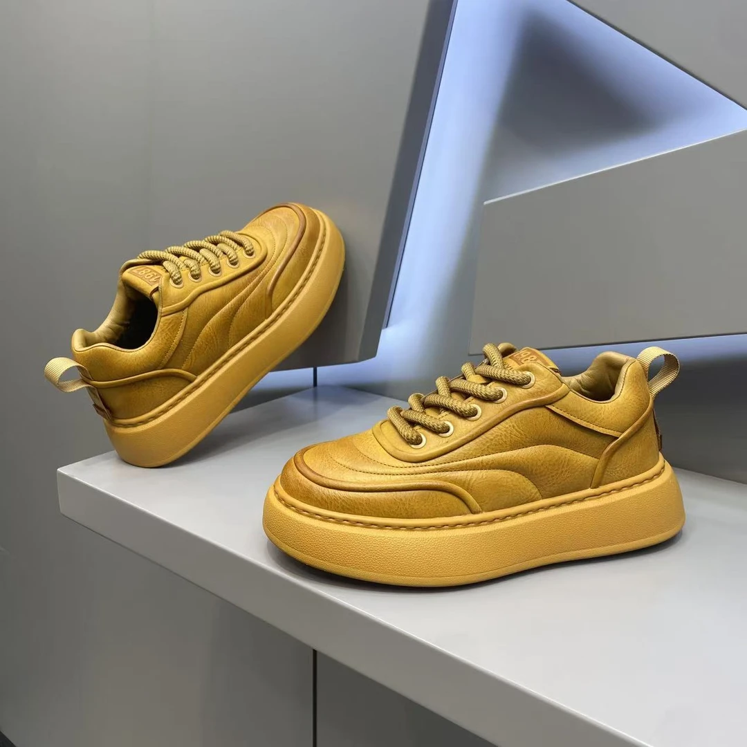 【皮鞋码】单鞋新款皮面系带厚底百搭潮流舒适男士时尚休闲潮鞋款ok