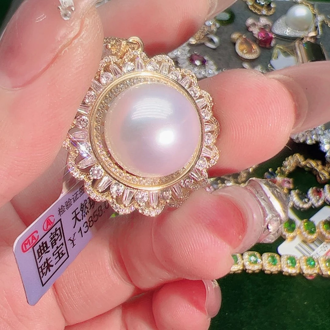 淡水珍珠吊坠银S925镶嵌g****k