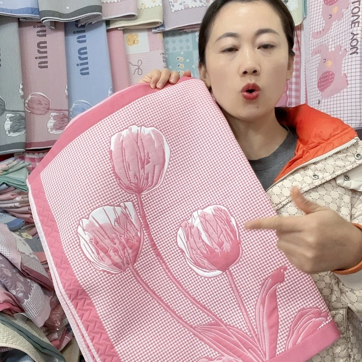 棉纱布处理粉色郁金香