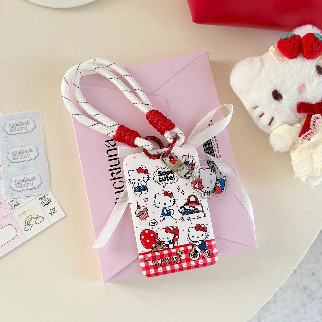 hellokitty卡套饭卡校园门禁公交工牌周边挂脖工作证小交通保护套