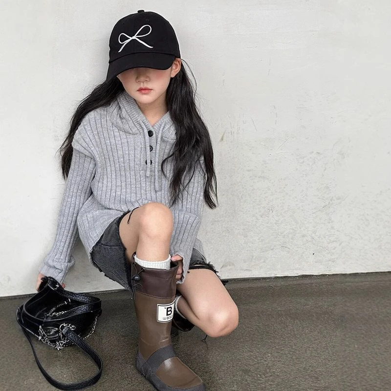 儿童针织衫连帽外套大童韩系打底