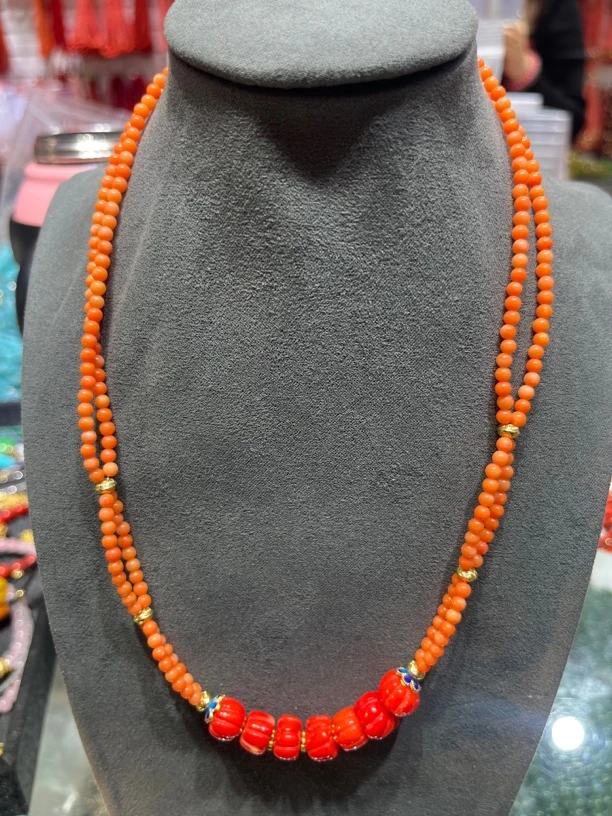 时尚设计款故宫橙设计款南瓜珠项链