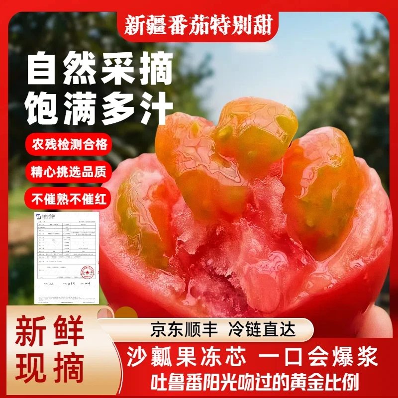 【京东顺丰】 新疆普罗旺斯草莓西红柿沙瓤新鲜自然熟应季水果番茄