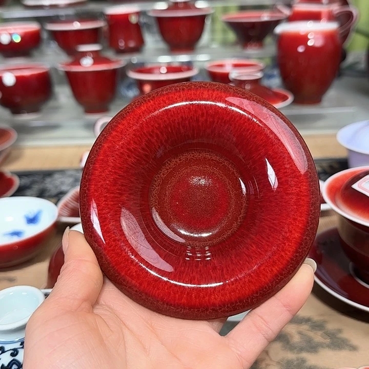 ?*妤景德镇陶瓷红马坊杯垫
