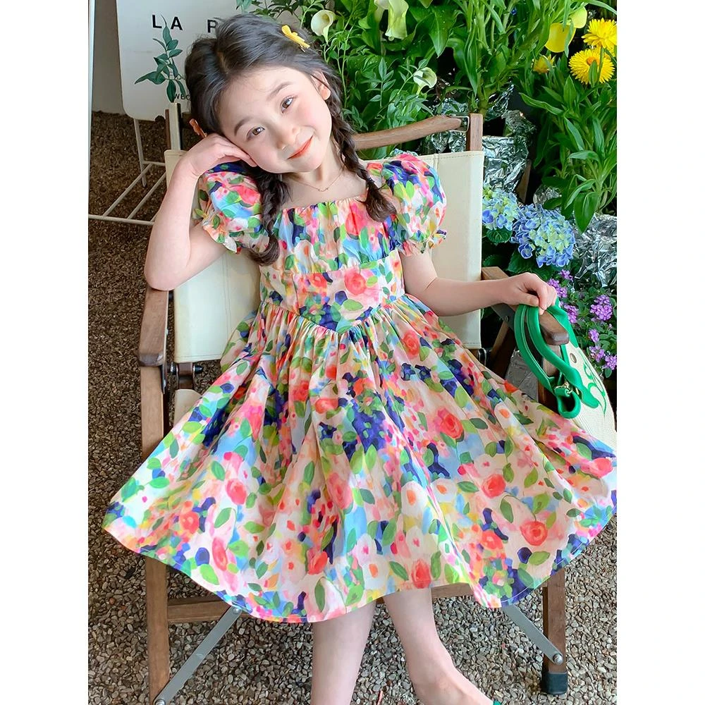 英国MK&DK儿童连衣裙女童碎花洋气公主裙夏季裙子甜美童装夏装