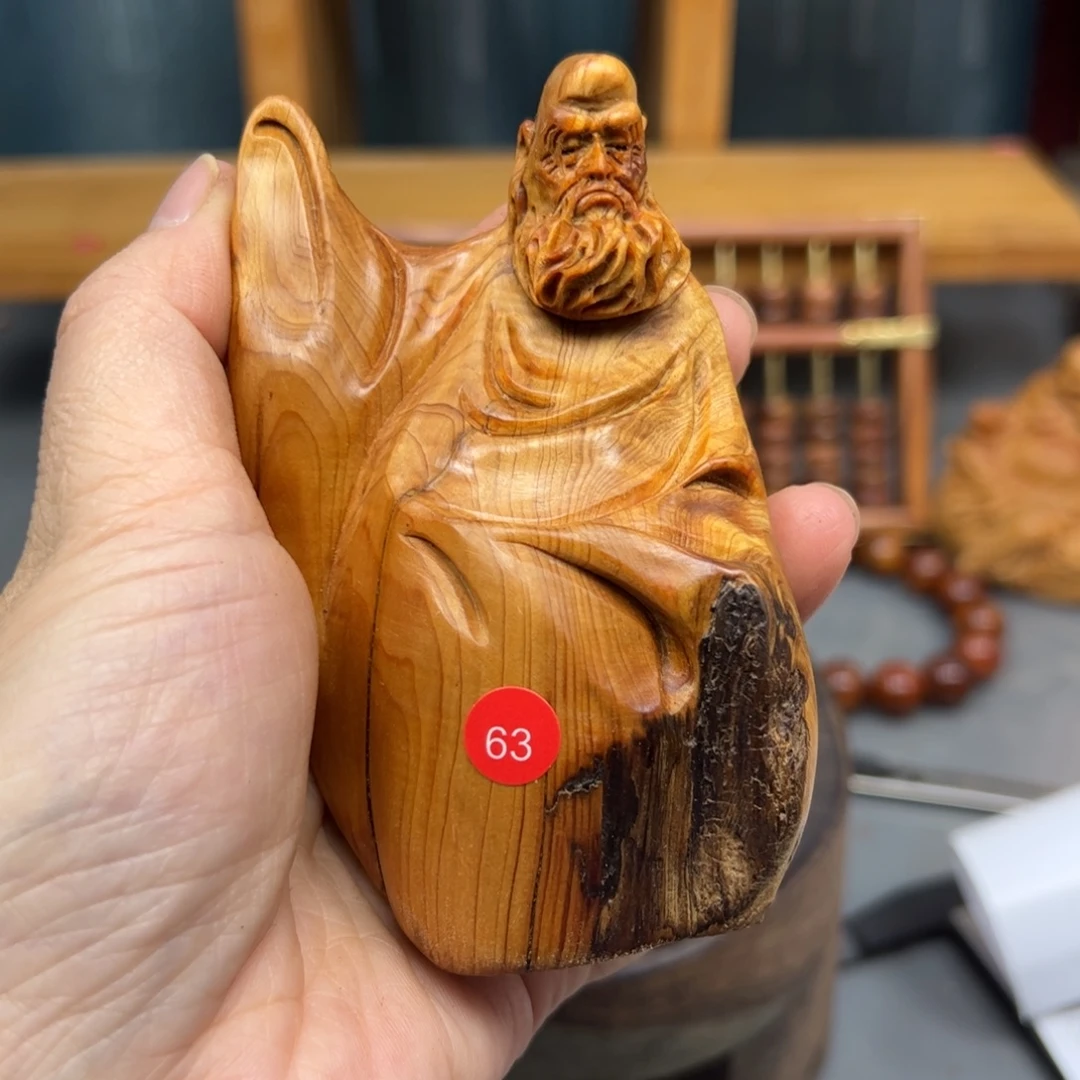 日***心木崖柏木摆件手把件