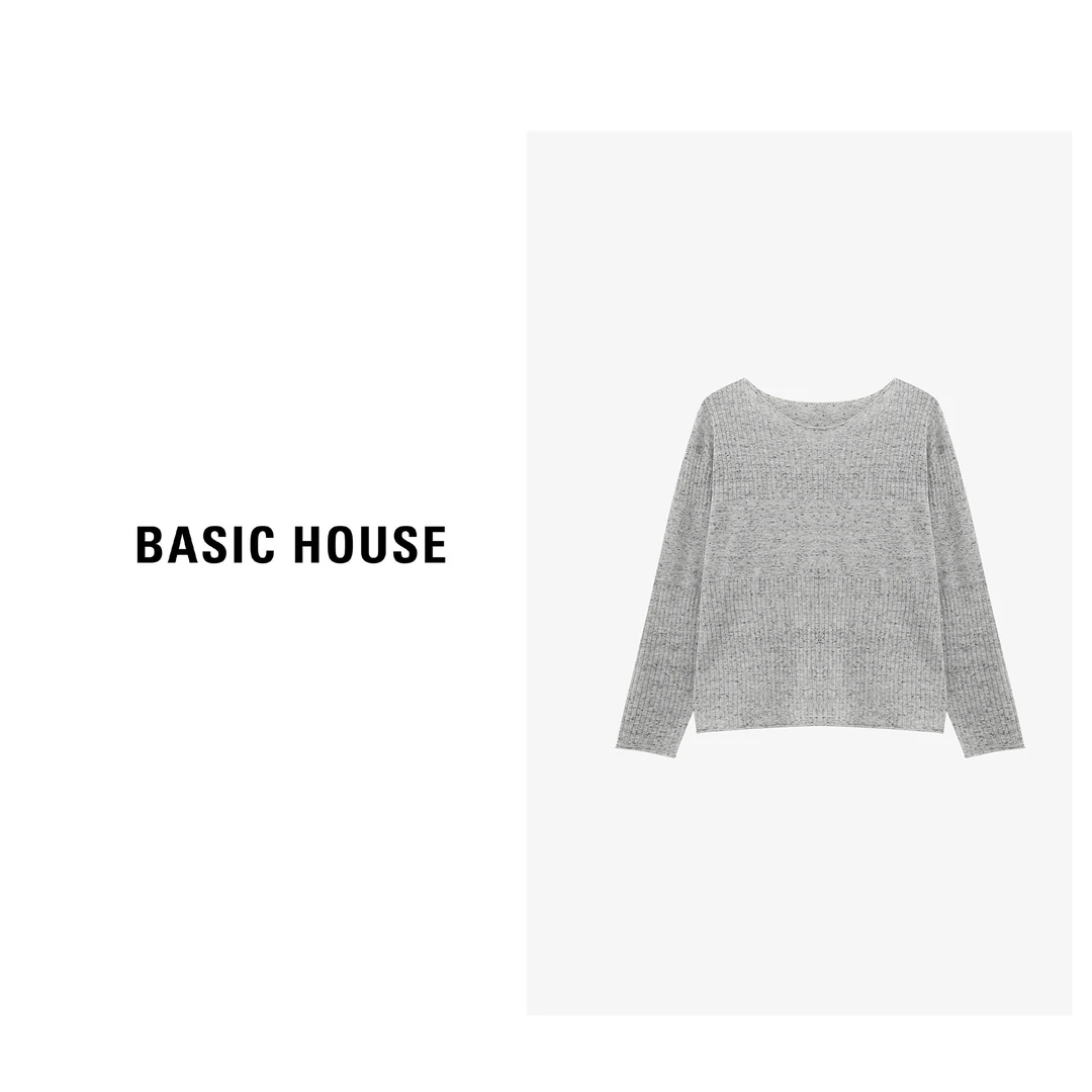 Basic House/百家好秋季时尚百搭设计休闲女式针织衫-B0625B5IZY2