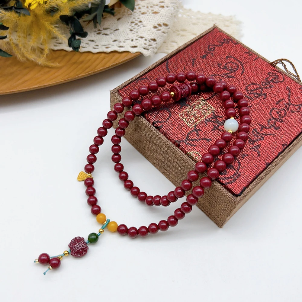 925银树脂手链 02670 好啊商店 红珠多层手链 弹力绳