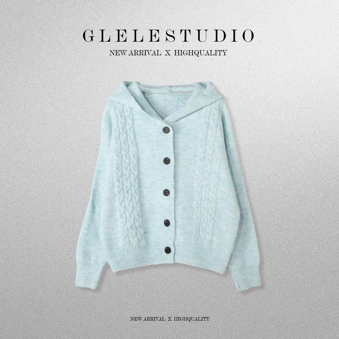Glele私服「果冻连帽衫」温柔风设计感小众软糯针织衫