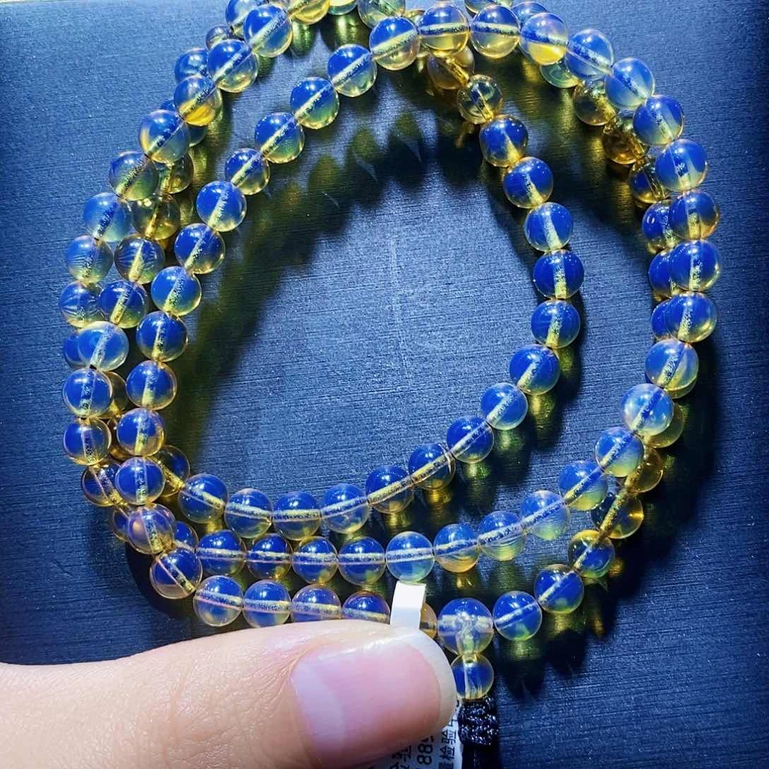 未镶嵌蓝珀手串5mm高高蓝净水