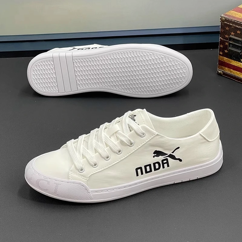 欧洲站男鞋2025秋季冰丝透气布鞋精神小伙潮流百搭刺绣休闲小白鞋