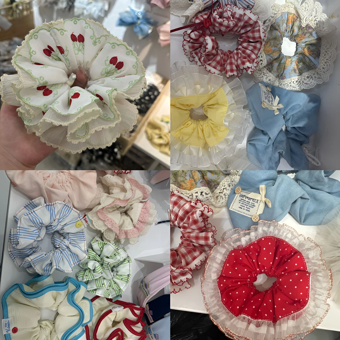 先拍后看【韩版手作大肠发圈/方巾发饰】