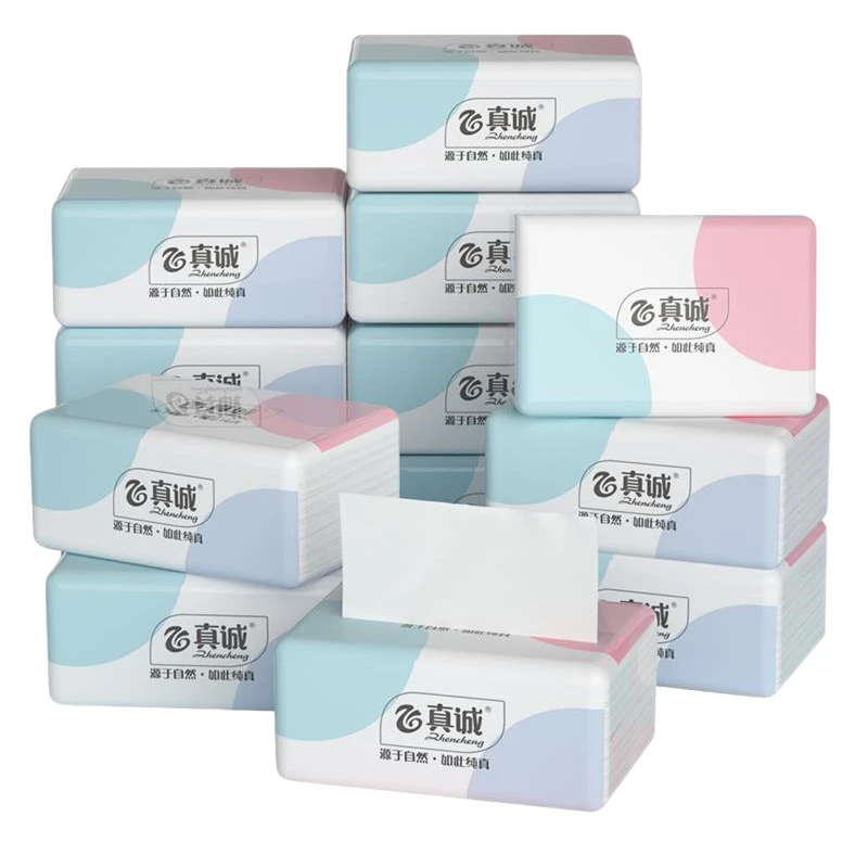 真诚抽纸整箱批发母婴家用大包纸巾餐巾纸家庭实用装 10包