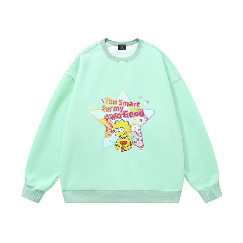 THESIMPSONS休闲长袖卫衣卡通字母听话圆领宽松套头衫时尚百搭