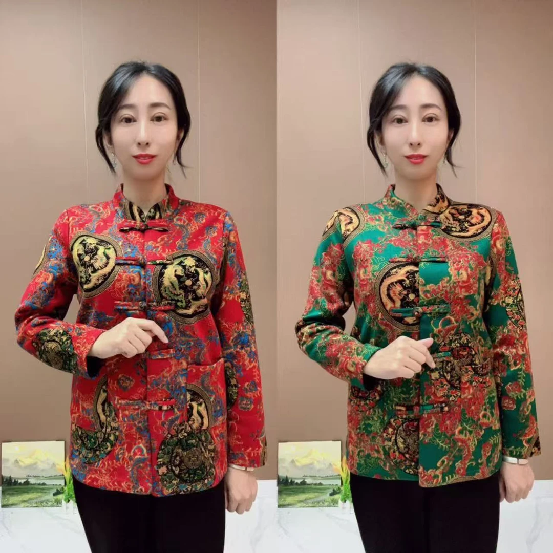 YJ今年新款龙凤呈祥加绒保暖开衫