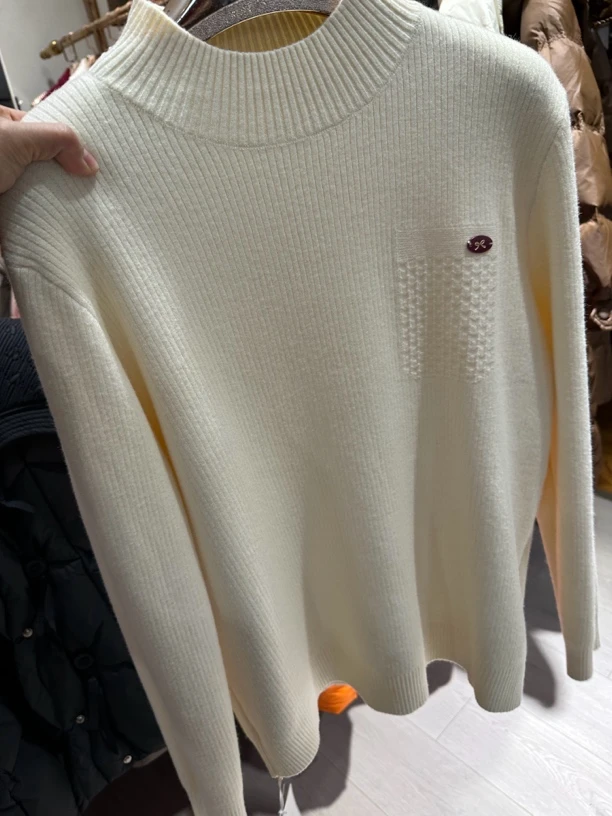 一体绒半高领毛衣女加绒加厚打底衣2024秋冬新款针织内搭洋气百搭