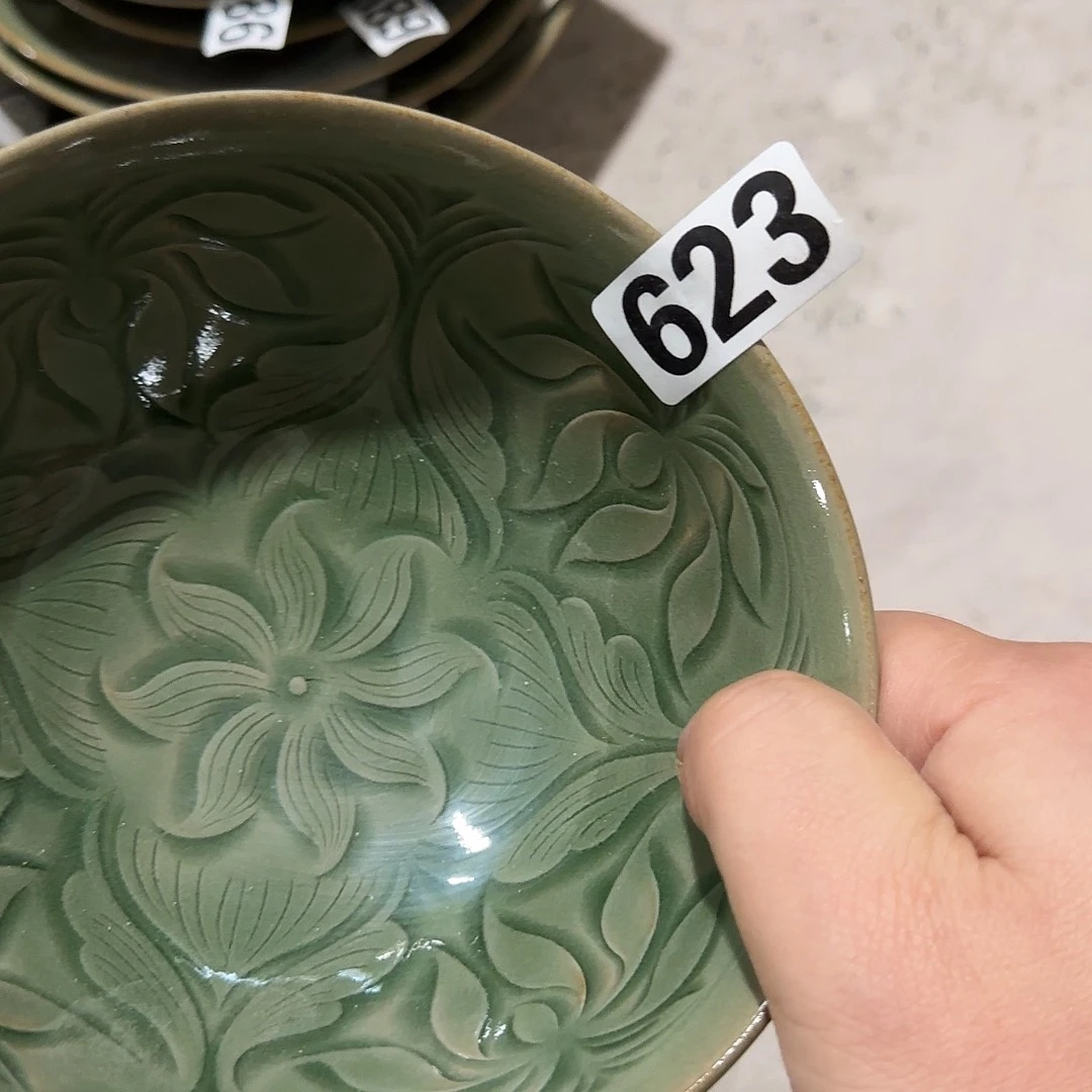 耀州窑手工15厘米碗微瑕