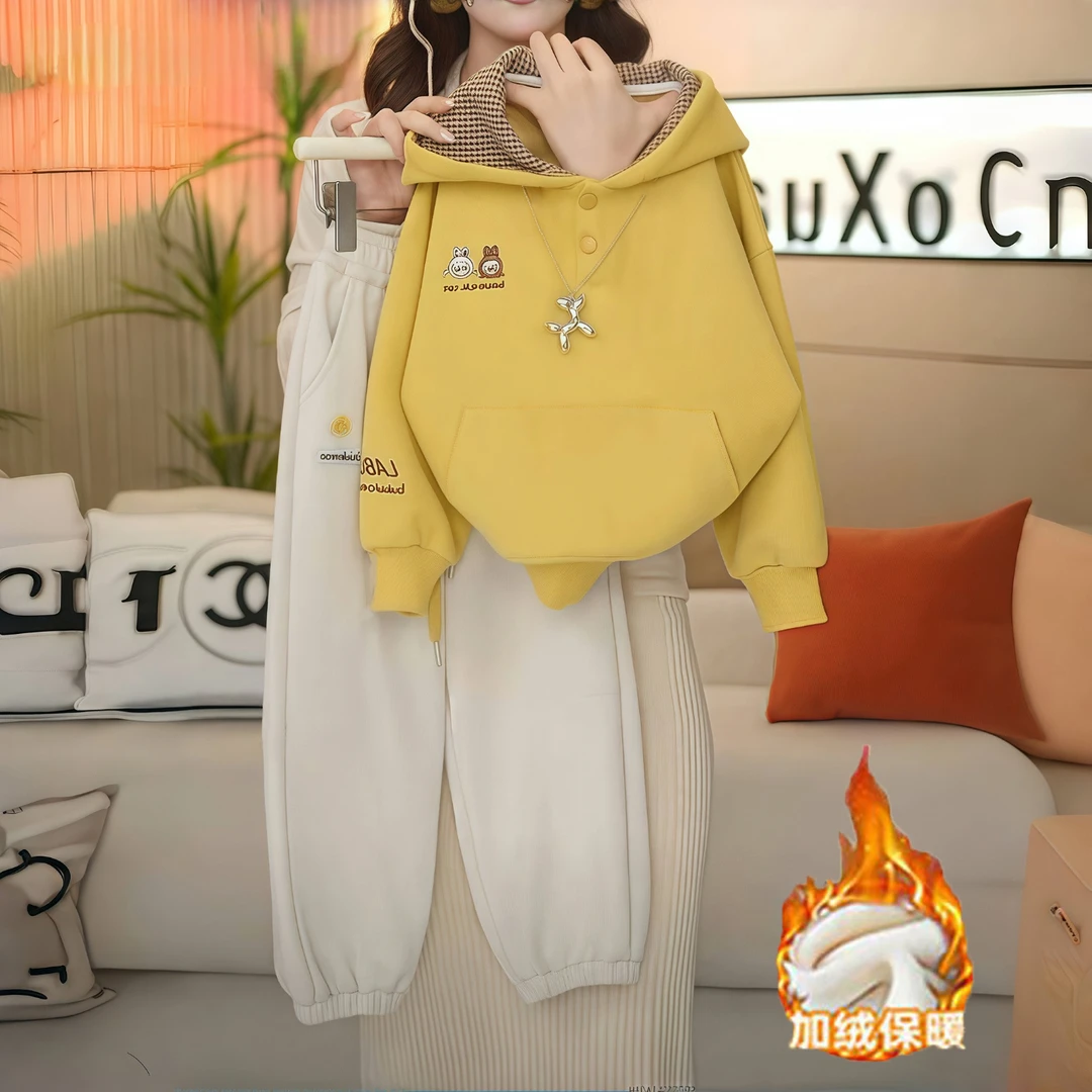 【QY专属】童装拉布布卫衣套装2025秋冬加绒新款儿童中大童休闲运动