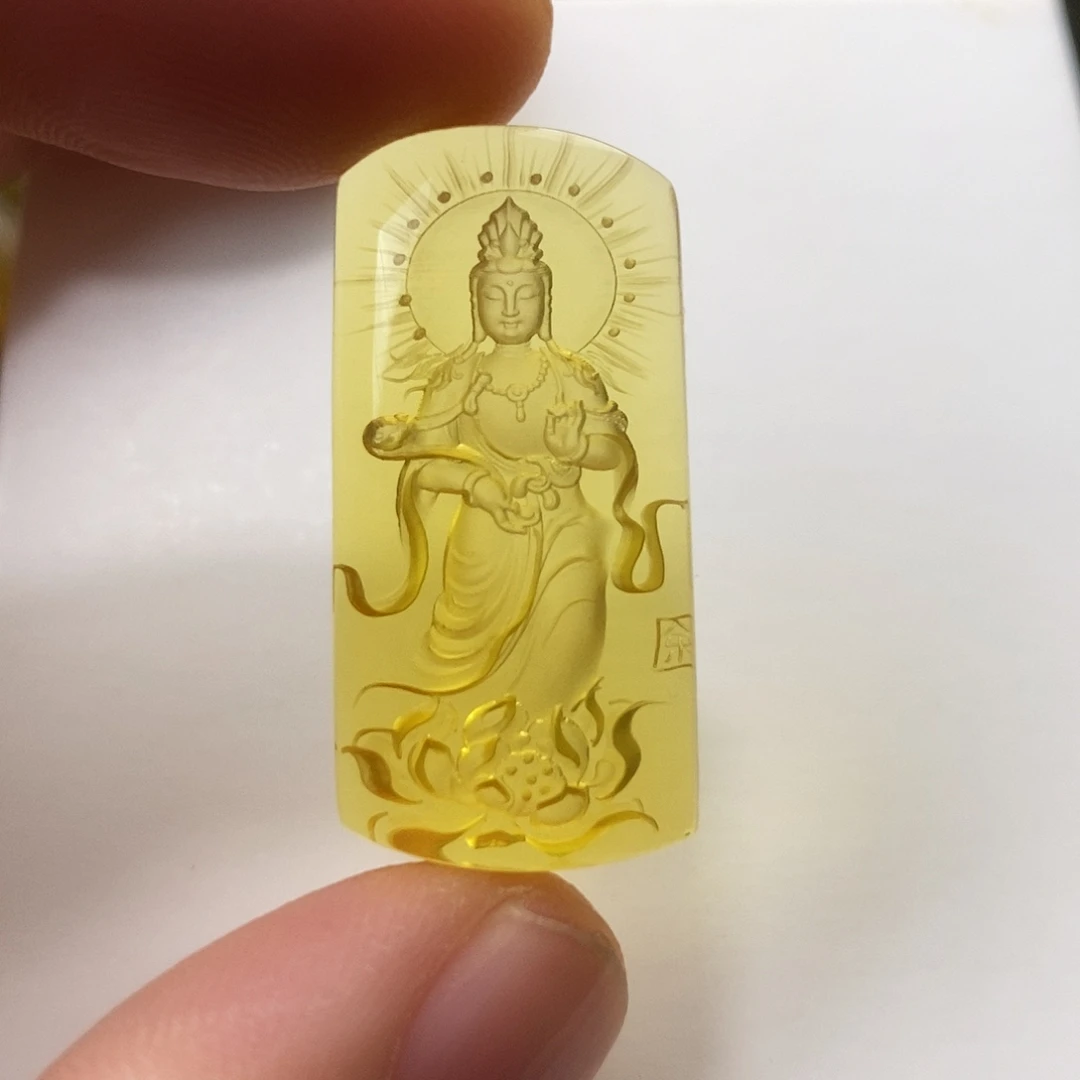 蓝珀未镶嵌吊坠(不含链)