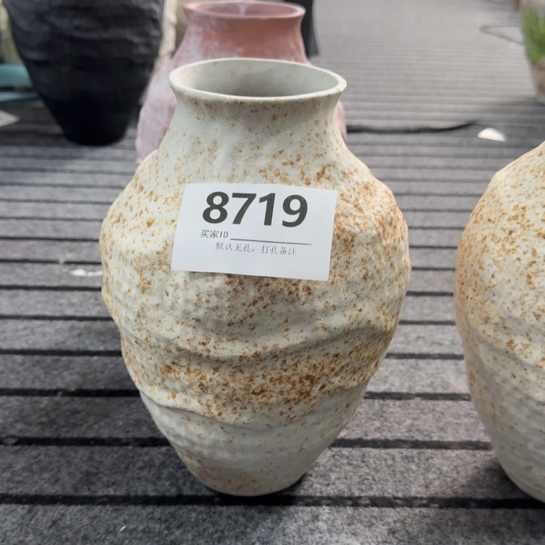 用***0陶摆件景德镇高温花瓶编码8719高28口8默认无孔
