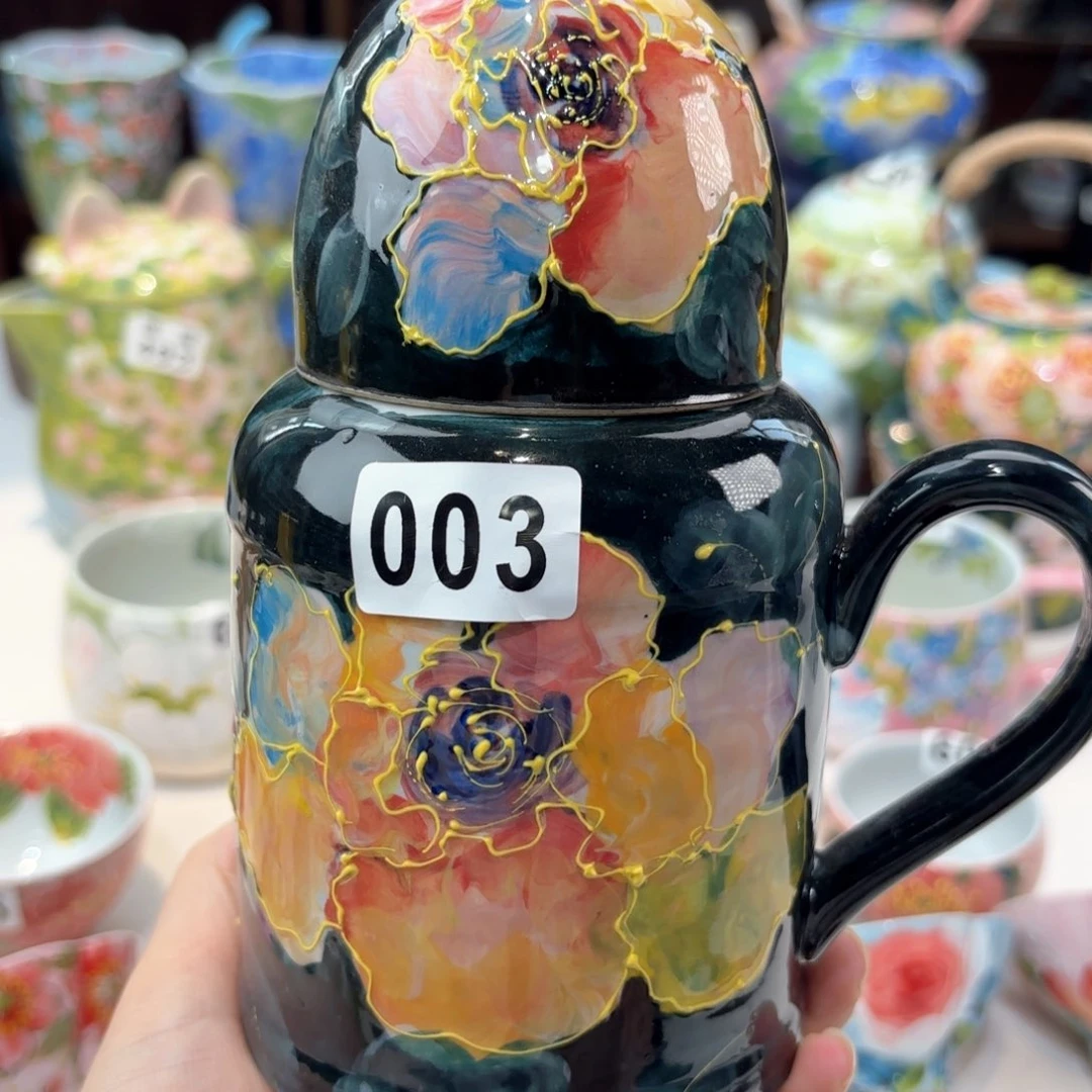 景德镇手绘高温釉下彩陶瓷茶具