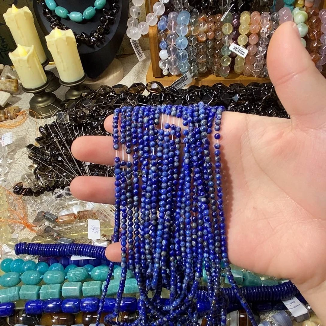 玛瑙/玉髓散珠青金石卡3.5