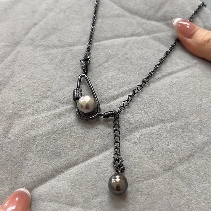 海水珍珠银S925镶嵌颈饰