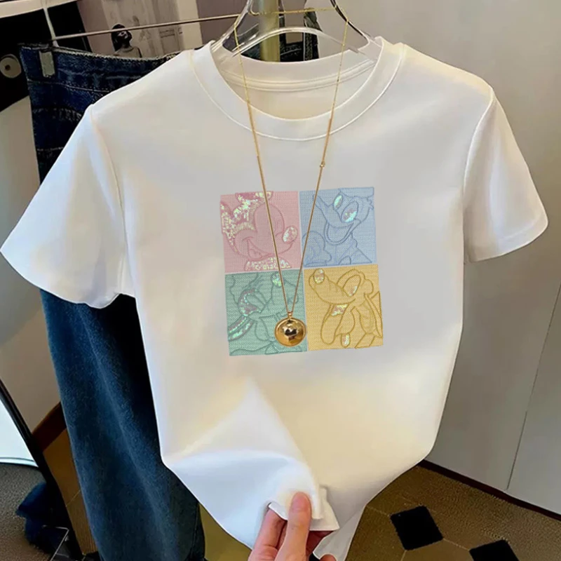 【6-2最新】2025纯棉男女同款纯棉T恤短袖t恤男女夏季ins印花