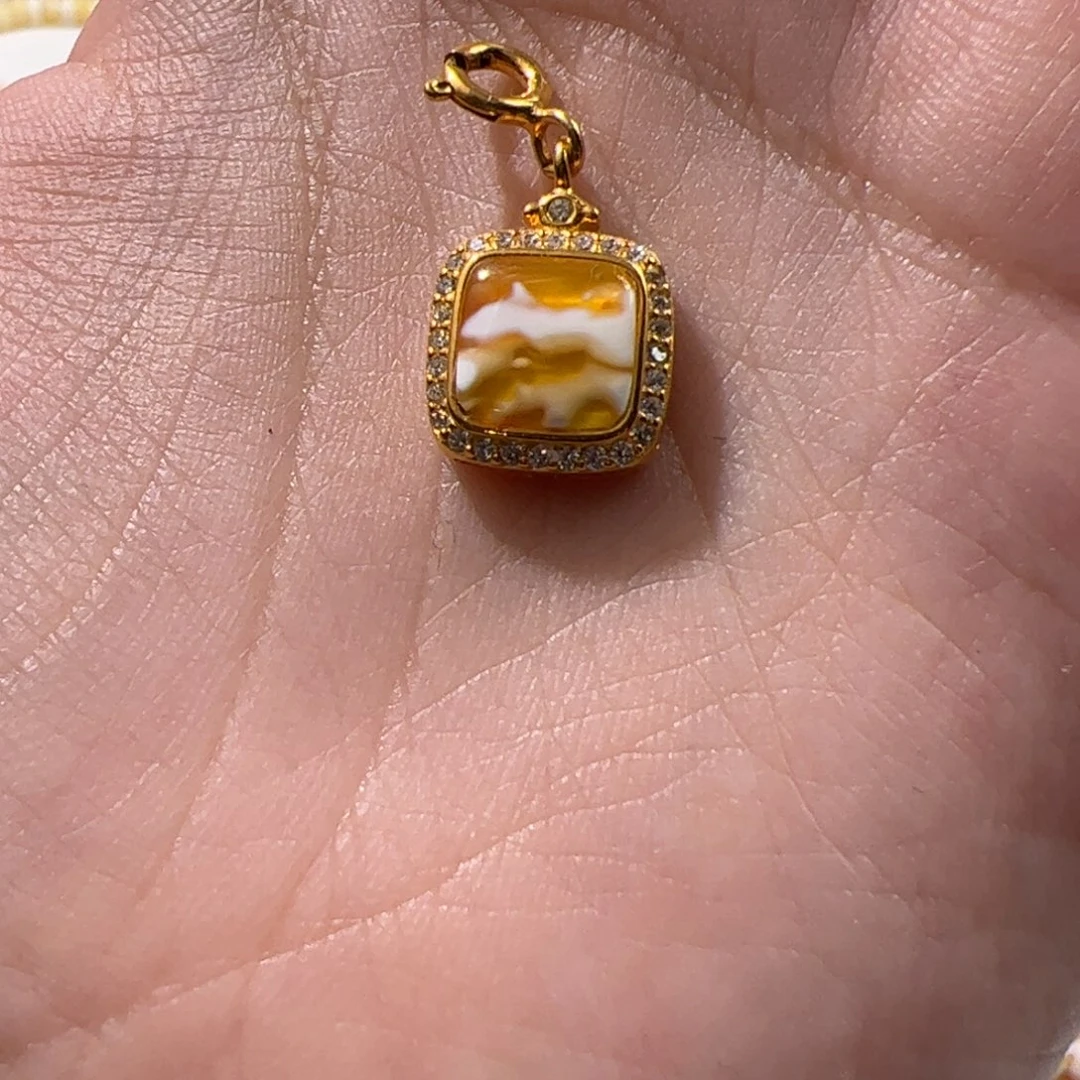 琥珀未镶嵌珠宝奇石金瓷白滴流